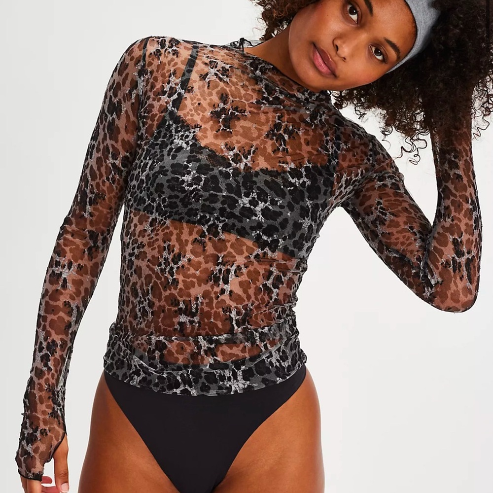 Free People Mesh Long Sleeve
